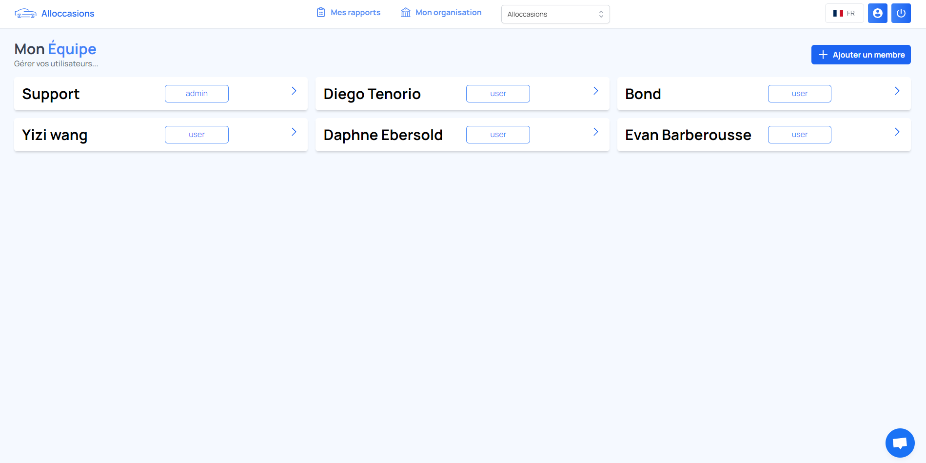 Gestion des concessions & équipes